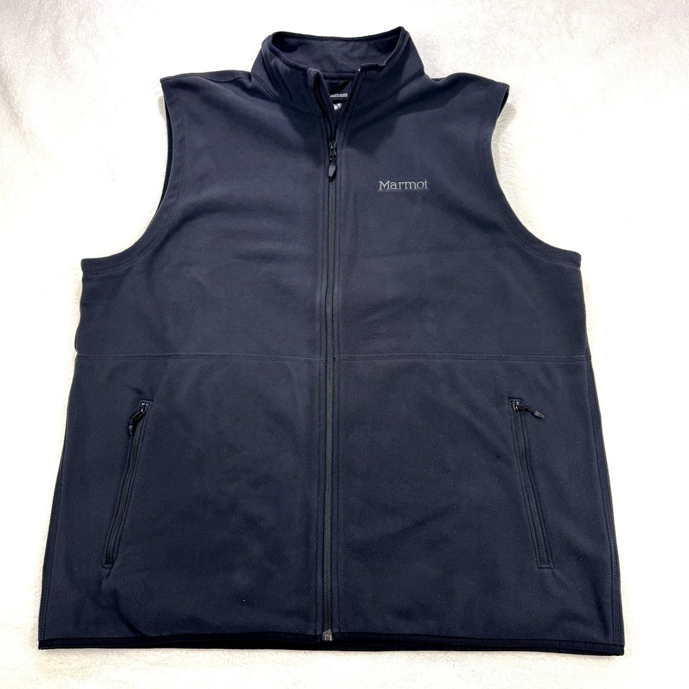 Marmot Novus LT Vest Men 2XL Gray Primaloft Full Zip Pockets Fleece Gorpcore Ski